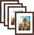 Frametory 11x14 Picture Frame with Mat for 8x10 Photo - Classic Brown