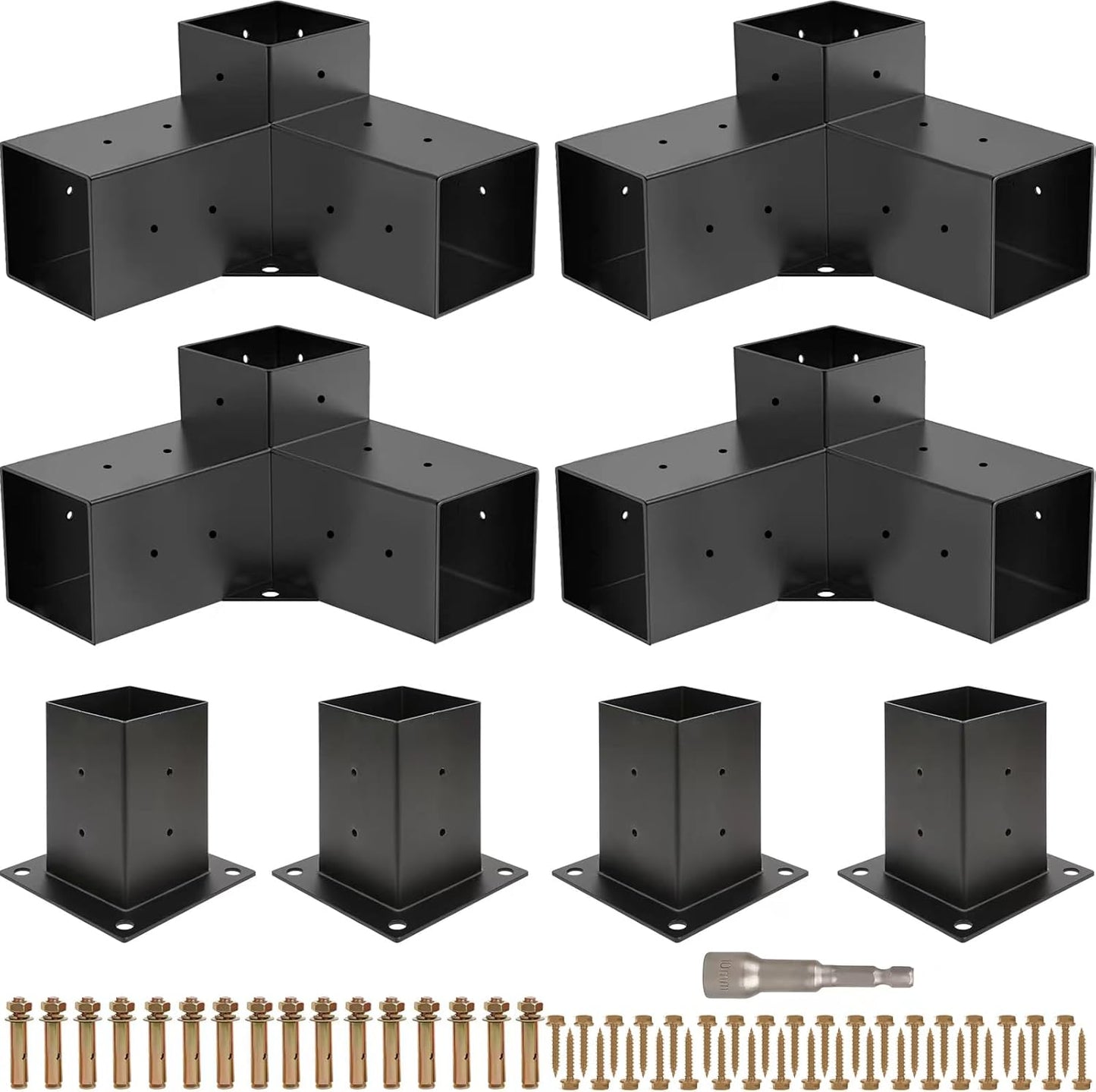 Pergola Kit with 3-Way Right Angle Brackets for DIY Projects