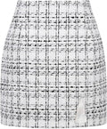 Plaid Mini Skirts for Womens High Waisted Wool Pencil Skirt - Timeless