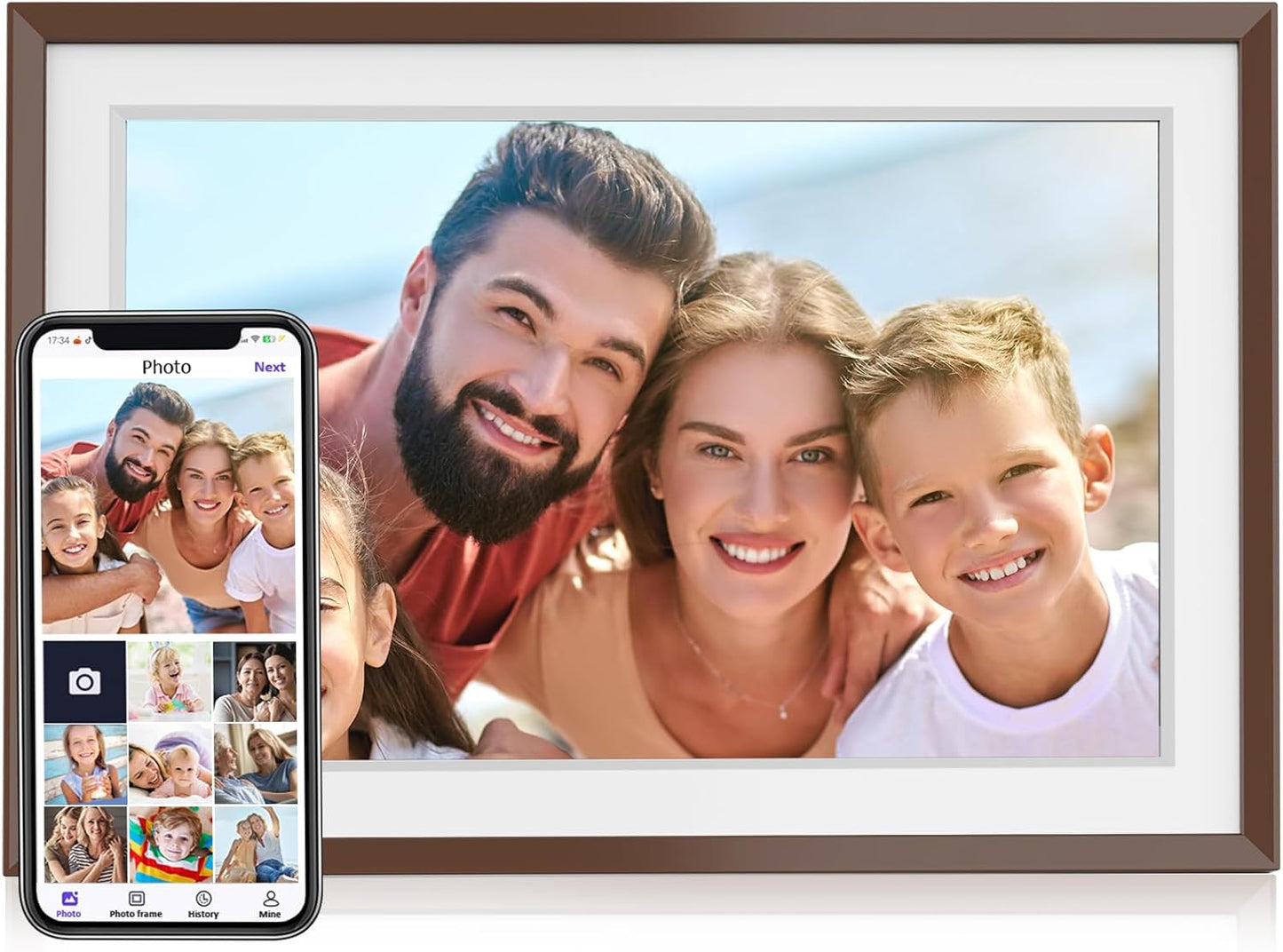 Digital Picture Frame with 10.1 Inch Touch Screen and WiFi