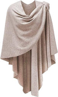Womens Large Cross Front Poncho Sweater Wrap Topper - Soft Knit