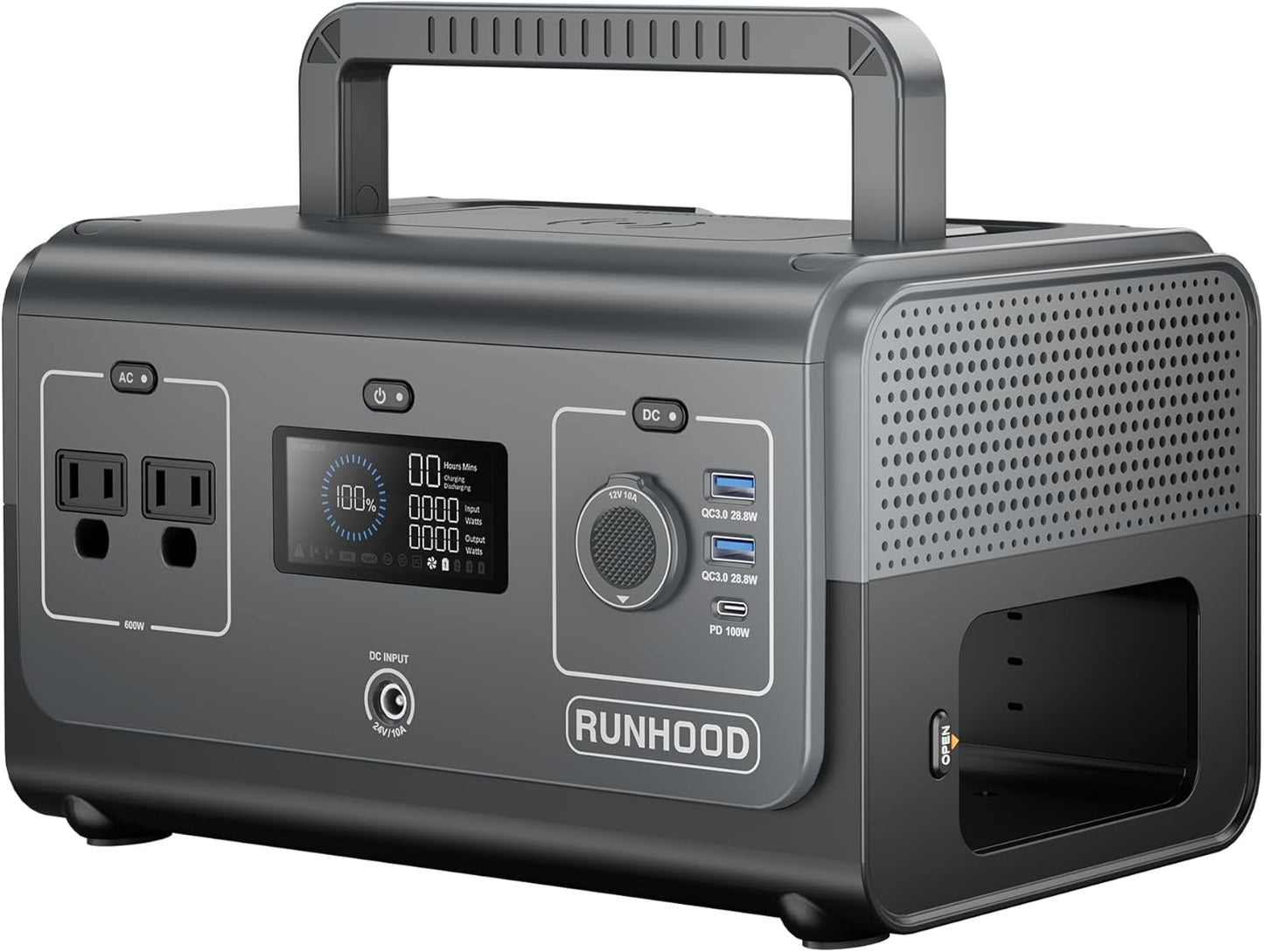 Portable Power: RUNHOOD HE600 2X600W AC Outlet