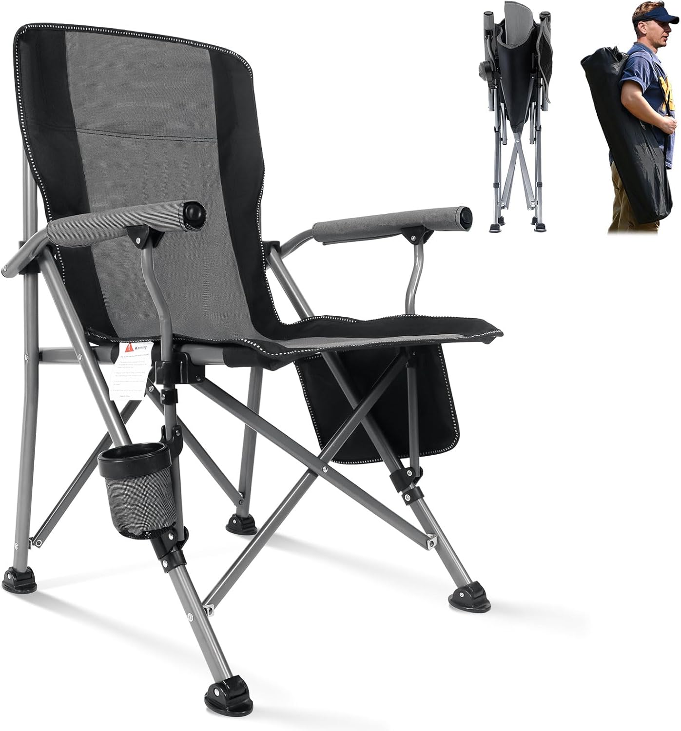 Heavy Duty Folding Camping Chair for Outdoor Use Supports 330lbs