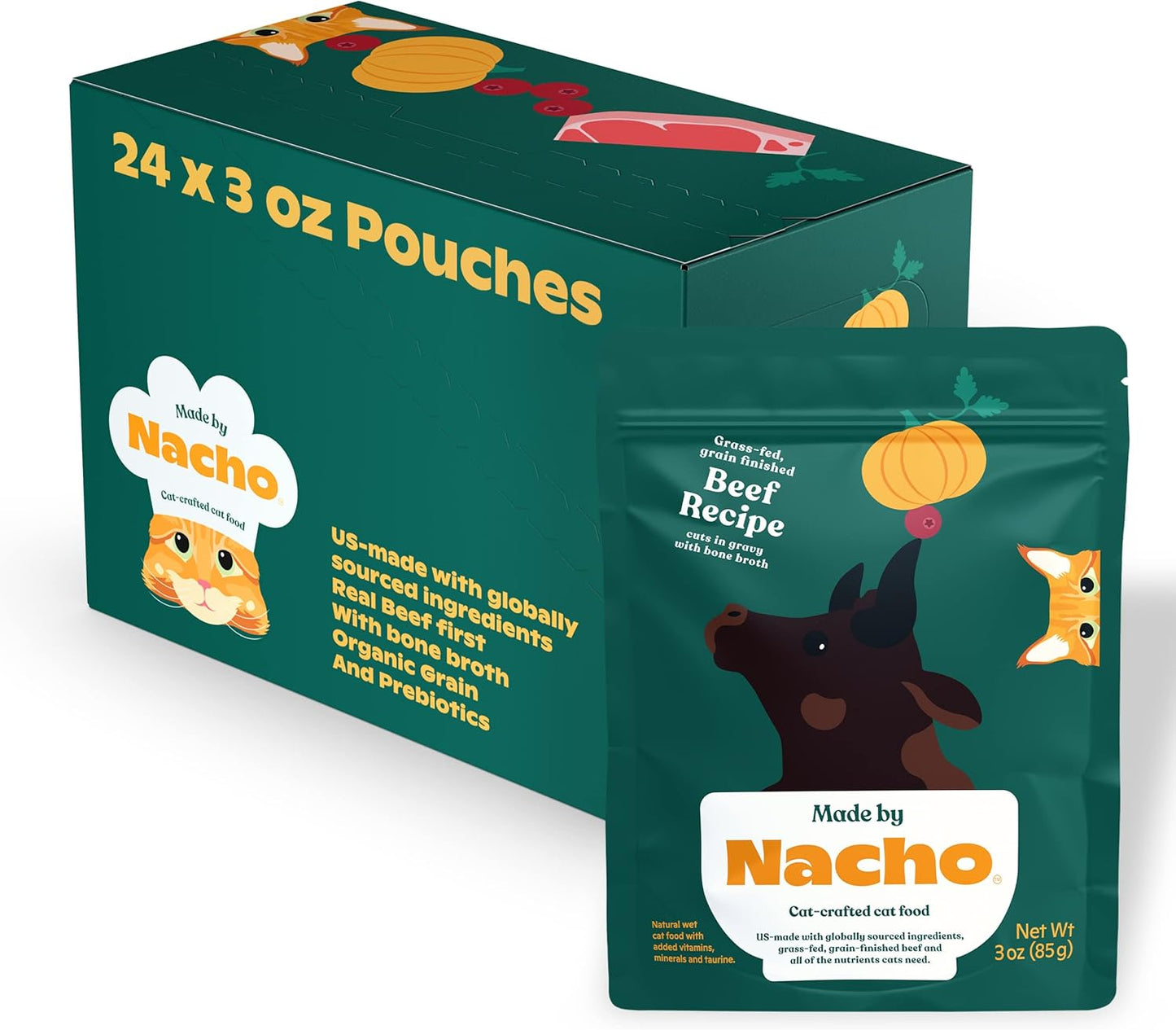 Made by Nacho Wet Cat Food with Grass-Fed Beef Recipe