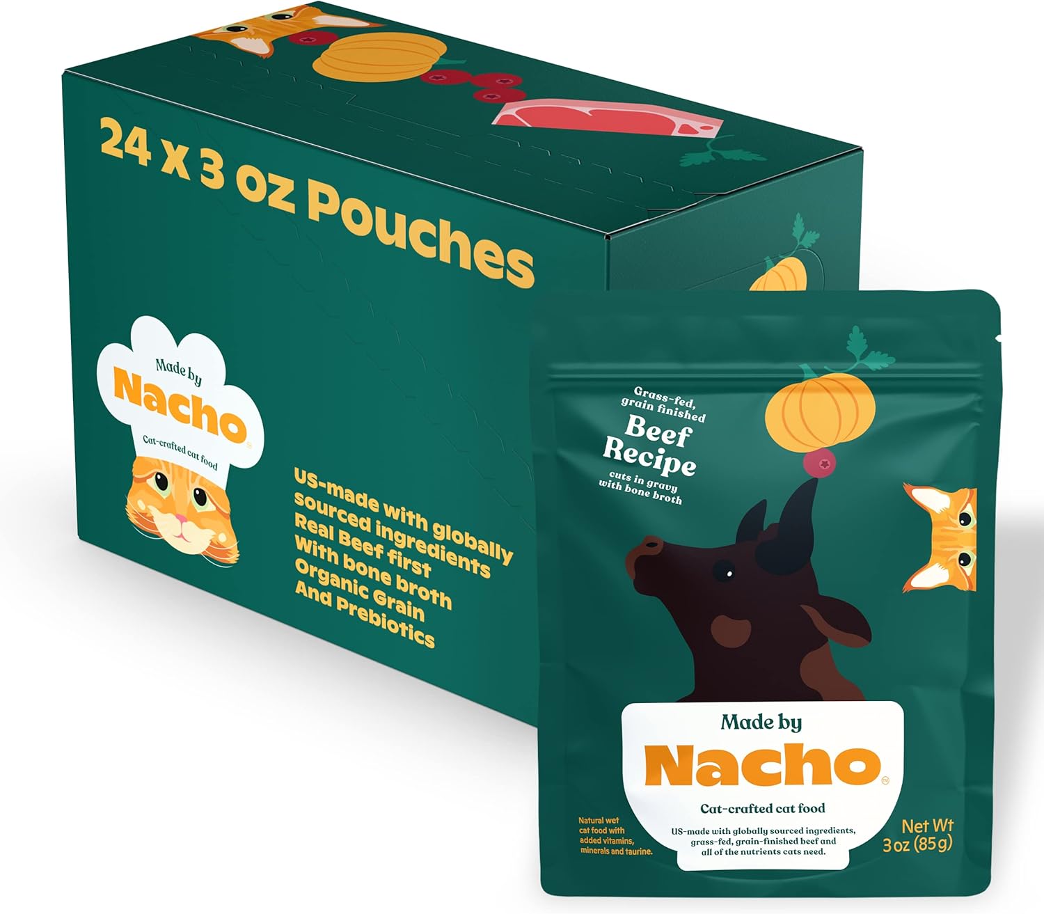 Made by Nacho Wet Cat Food with Grass-Fed Beef Recipe
