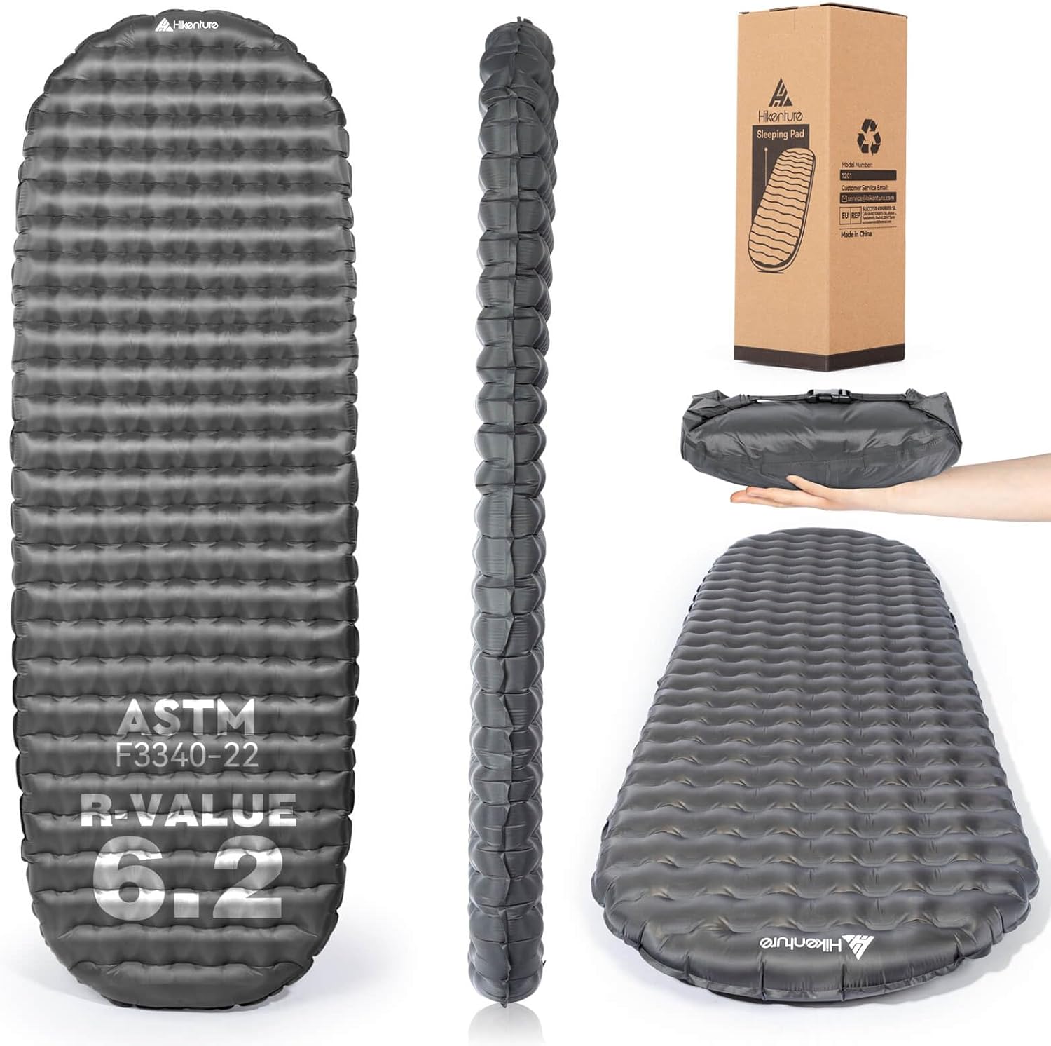 Hikenture Camping Sleeping Pad with 6.2 R-Value for Comfort