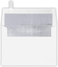LUXPaper A7 Foil Lined Invitation Envelopes - White w/ Silver Lining