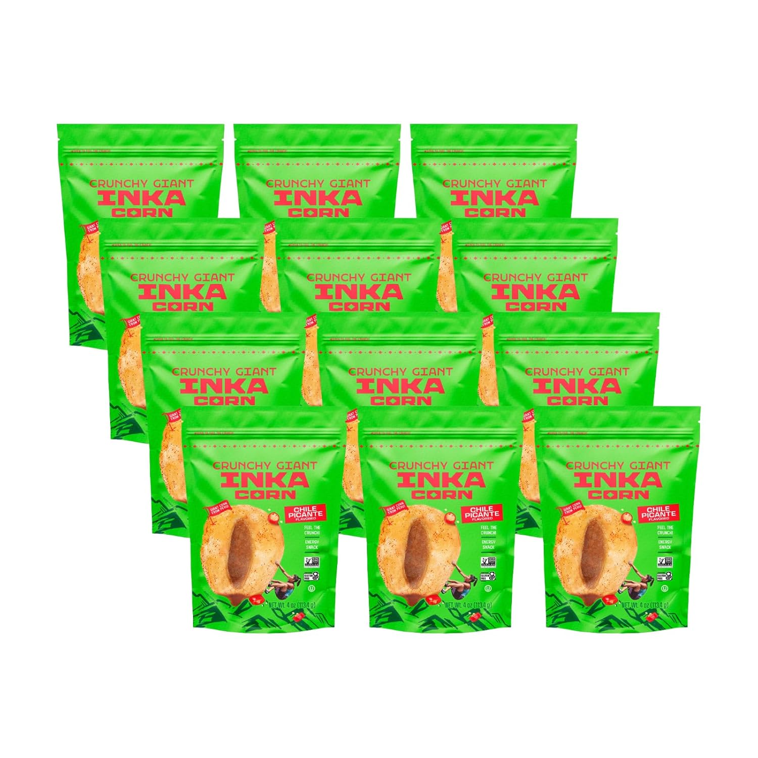 Inka Corn Giant Corn Chile Picante Doy Pack - 12 Count Snack