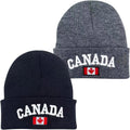 Canada Maple Leaf Beanie Hats 2-Pack - Warm Canadian Knit Caps
