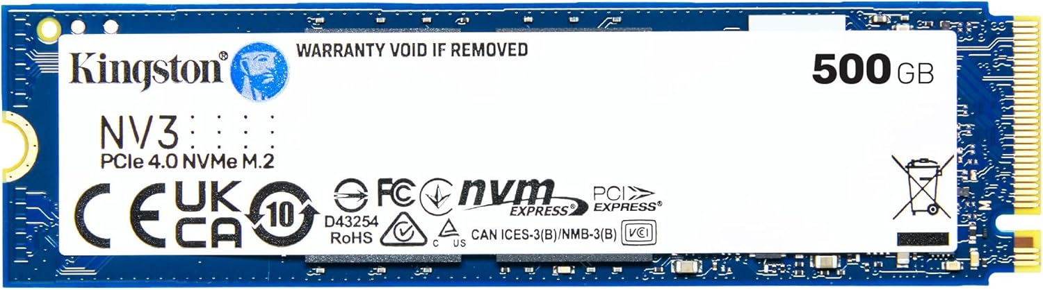 Kingston NV3 500GB M.2 NVMe SSD for High Speed Storage