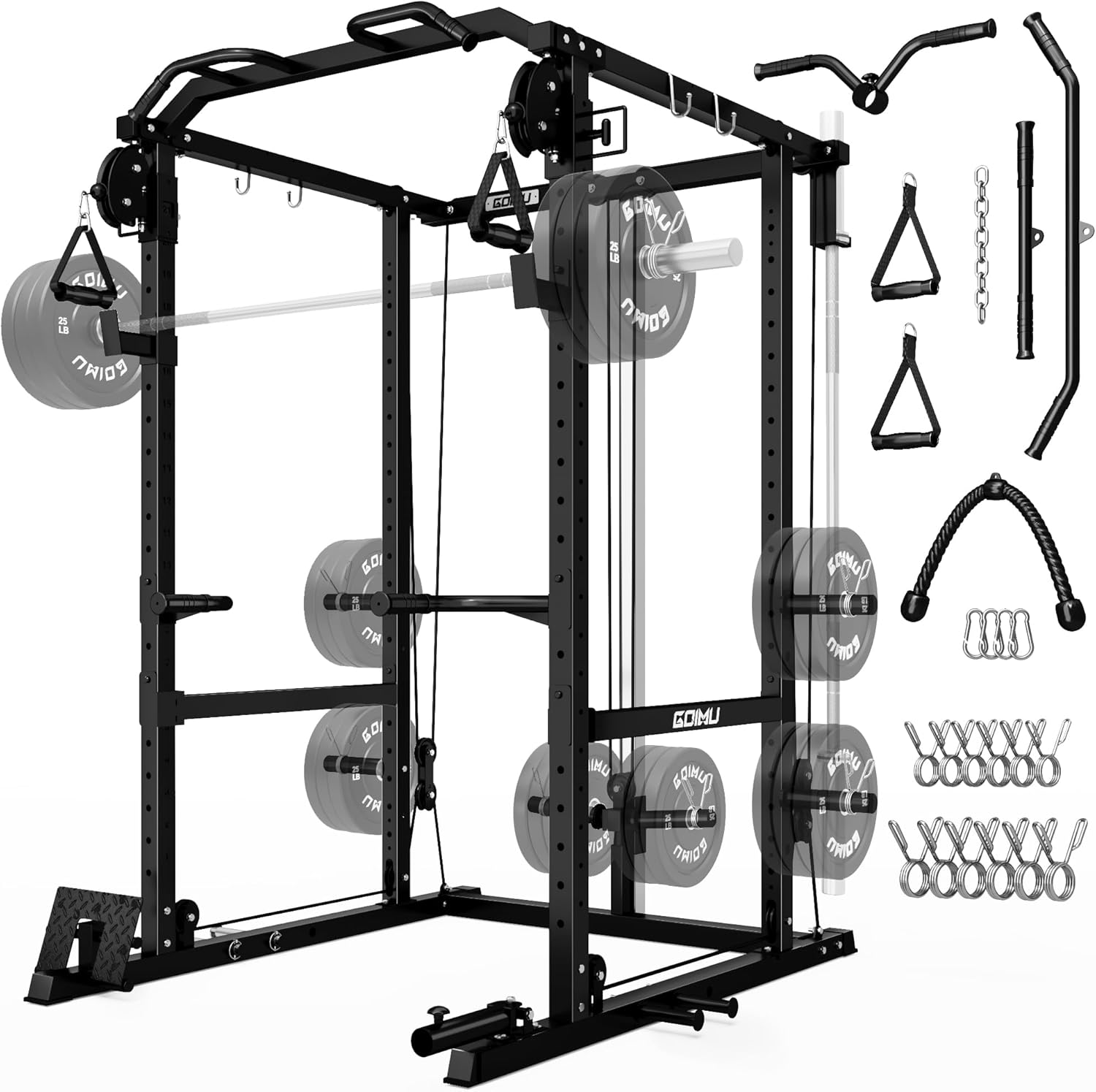 Goimu Power Cage: 2000LB Squat Rack & Cable System – GearMustHave