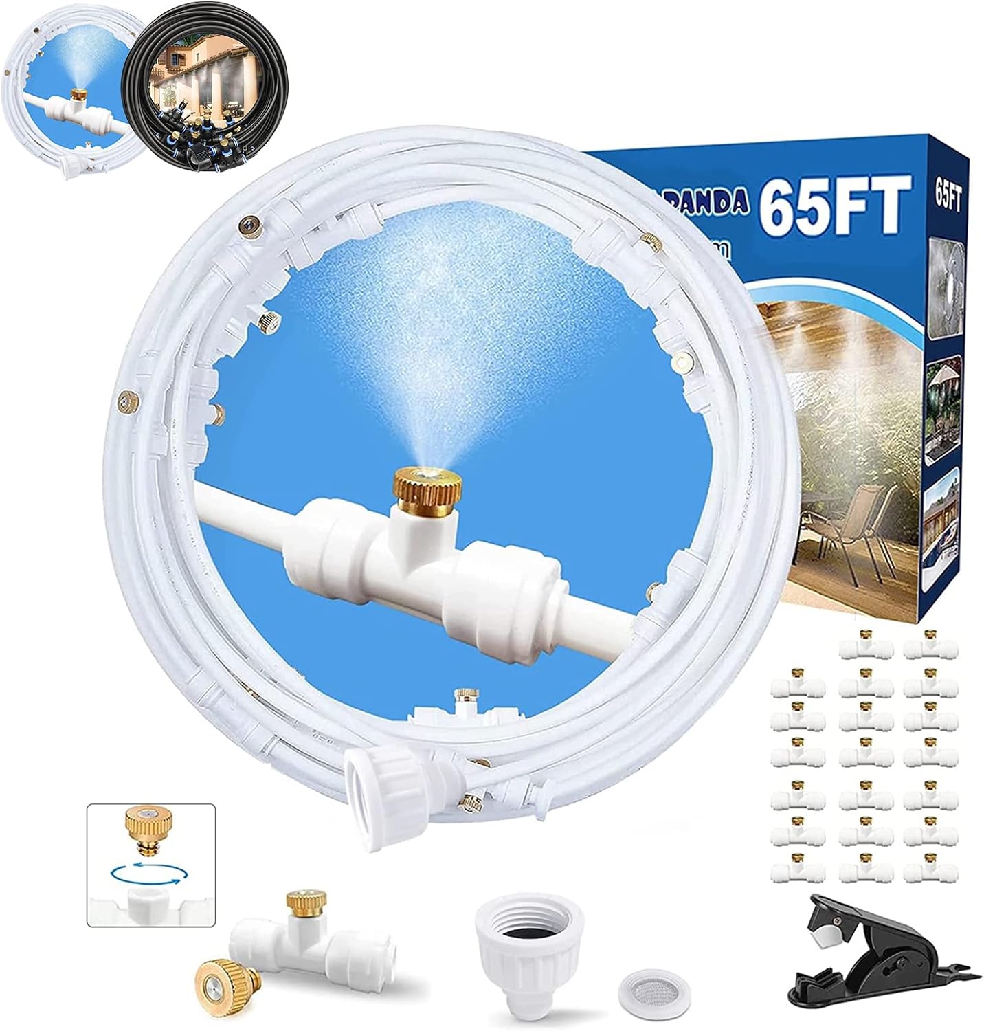 Mister System for Outside Patio - 65Ft Misting Kit for Cooling