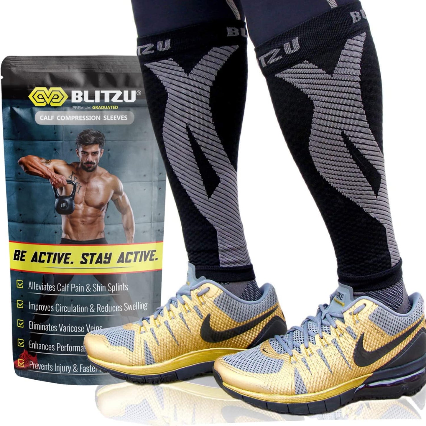 BLITZU Calf Compression Sleeve: Pain Relief Power
