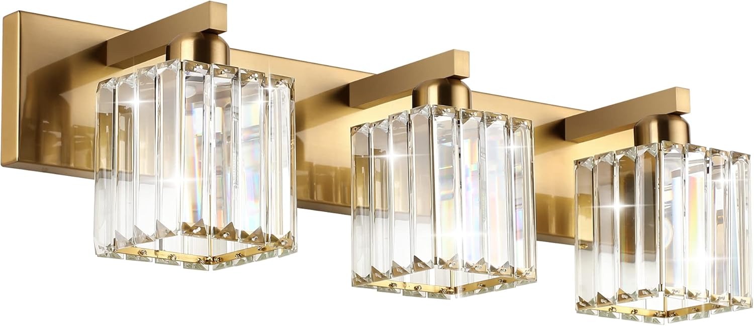 Elegant Crystal Bathroom Vanity Light Fixtures for Modern Homes