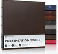Gallery Leather 3 Ring Binder with Plastic Sleeves - Freeport Mocha