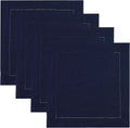 Square Placemats Set of 4 - 100% Pure Linen Navy Blue