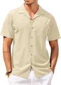 Mens Hawaiian Shirt for Men Short Sleeve Button Down - Breathable