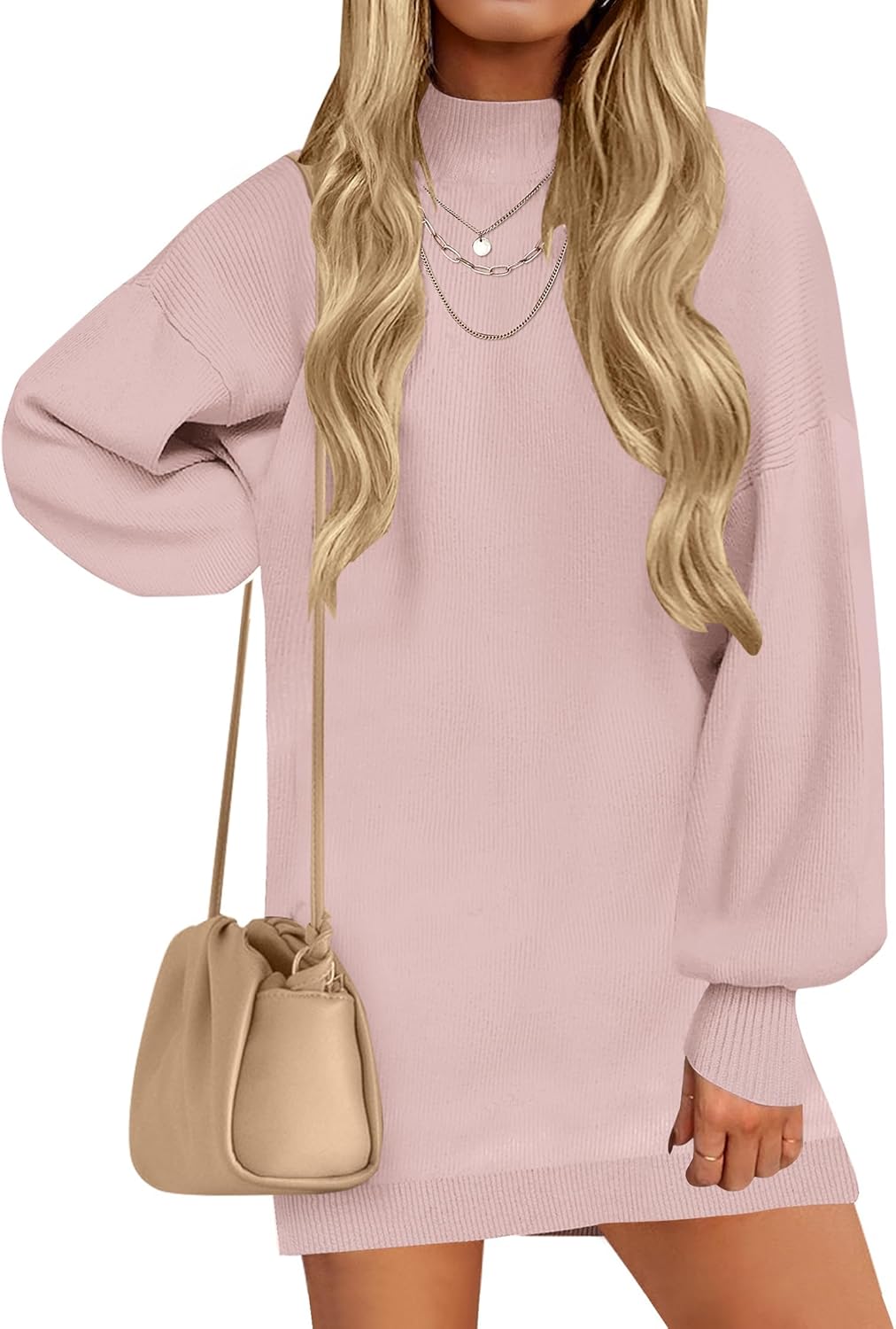 ZESICA Women's Fall Turtleneck Sweater Dress for Casual Style