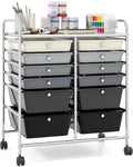 12 Drawer Rolling Storage Cart Organizer - Large Capacity Mobile Cart