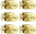 Privacy Door Knobs Interior 6 Pack Brushed Gold - Keyless Privacy Lock