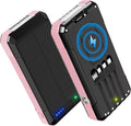 Solar Charger Power Bank 49800mAh - Built-in 4 Cables & Wireless