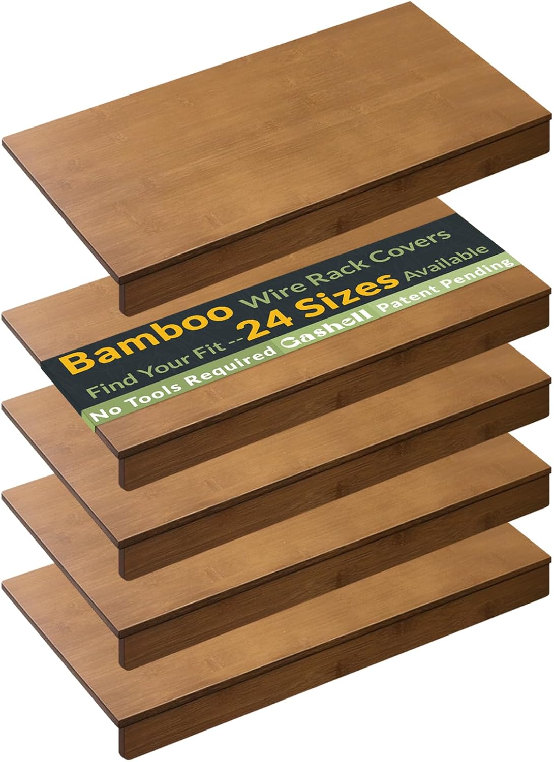 Bamboo Wire Shelf Covers for Pantry and Closet Organization