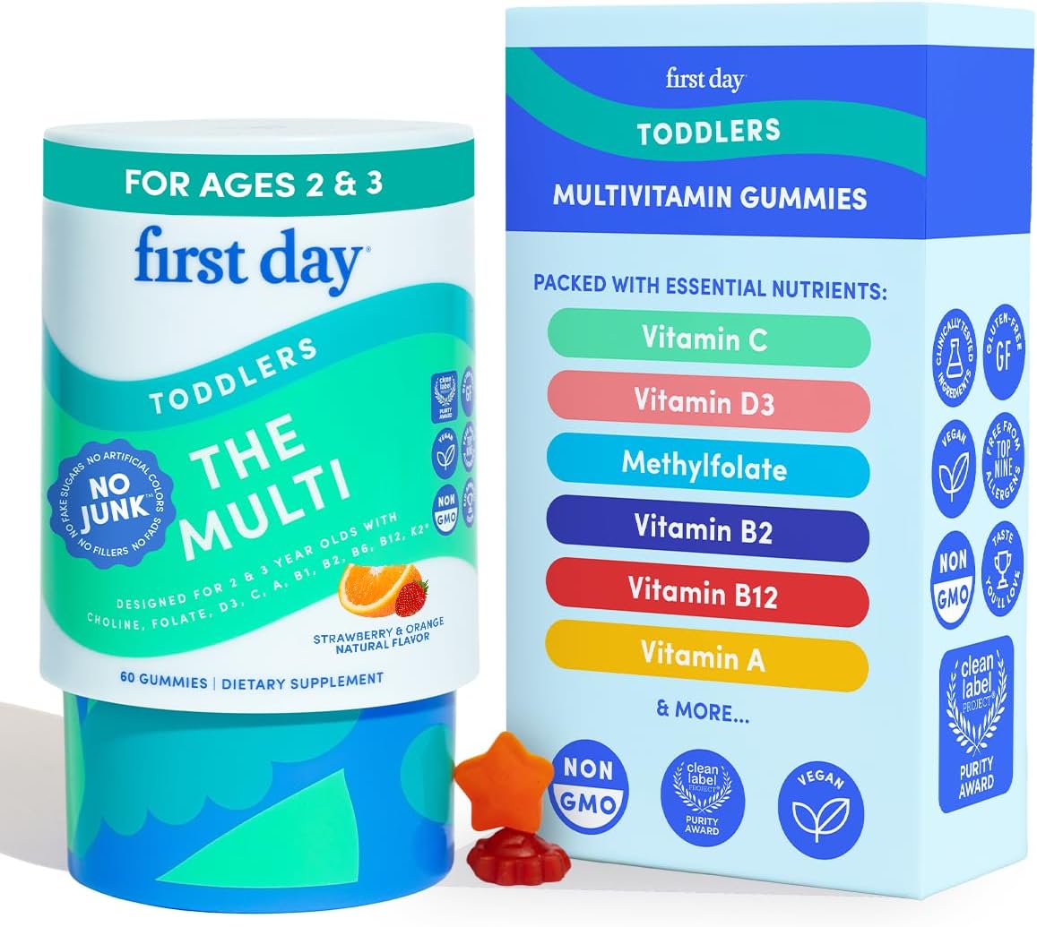 FIRST DAY Toddler Multivitamin Gummies for Ages 2-3 Nutrition