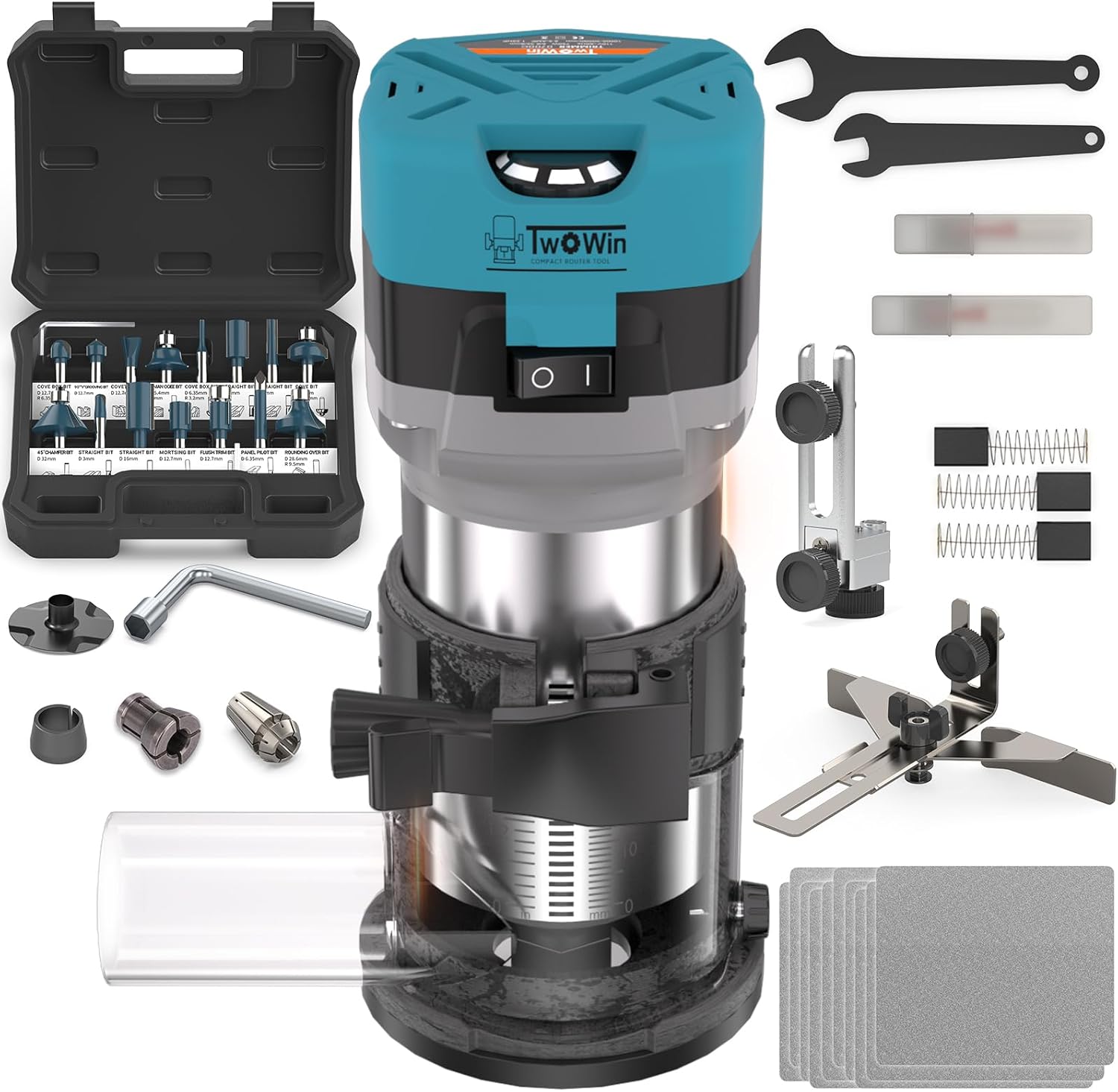 TWOWIN Router Tool: Compact 6.5 Amp Handheld Wood Router