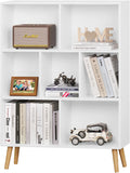 White Bookshelf 3 Tier Cube Bookcase - Minimalist Storage for Small