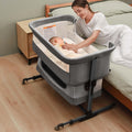 3 in 1 Baby Crib Bedside Bassinet Adjustable Portable Bed - Cozy