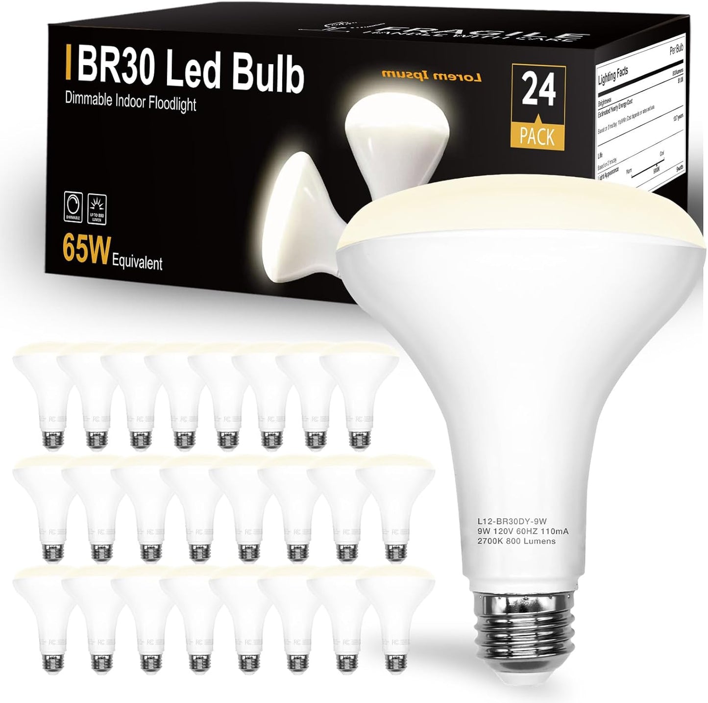DAYBETTER 24Pack BR30 LED Bulbs for Bright Indoor Lighting