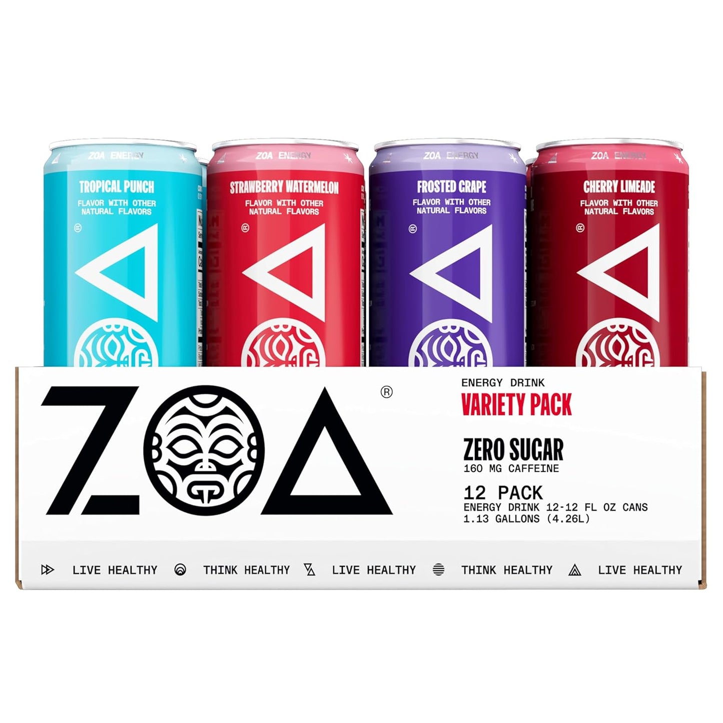 ZOA Zero Sugar Energy Drinks Variety Pack - Power-Packed Hydration Boost