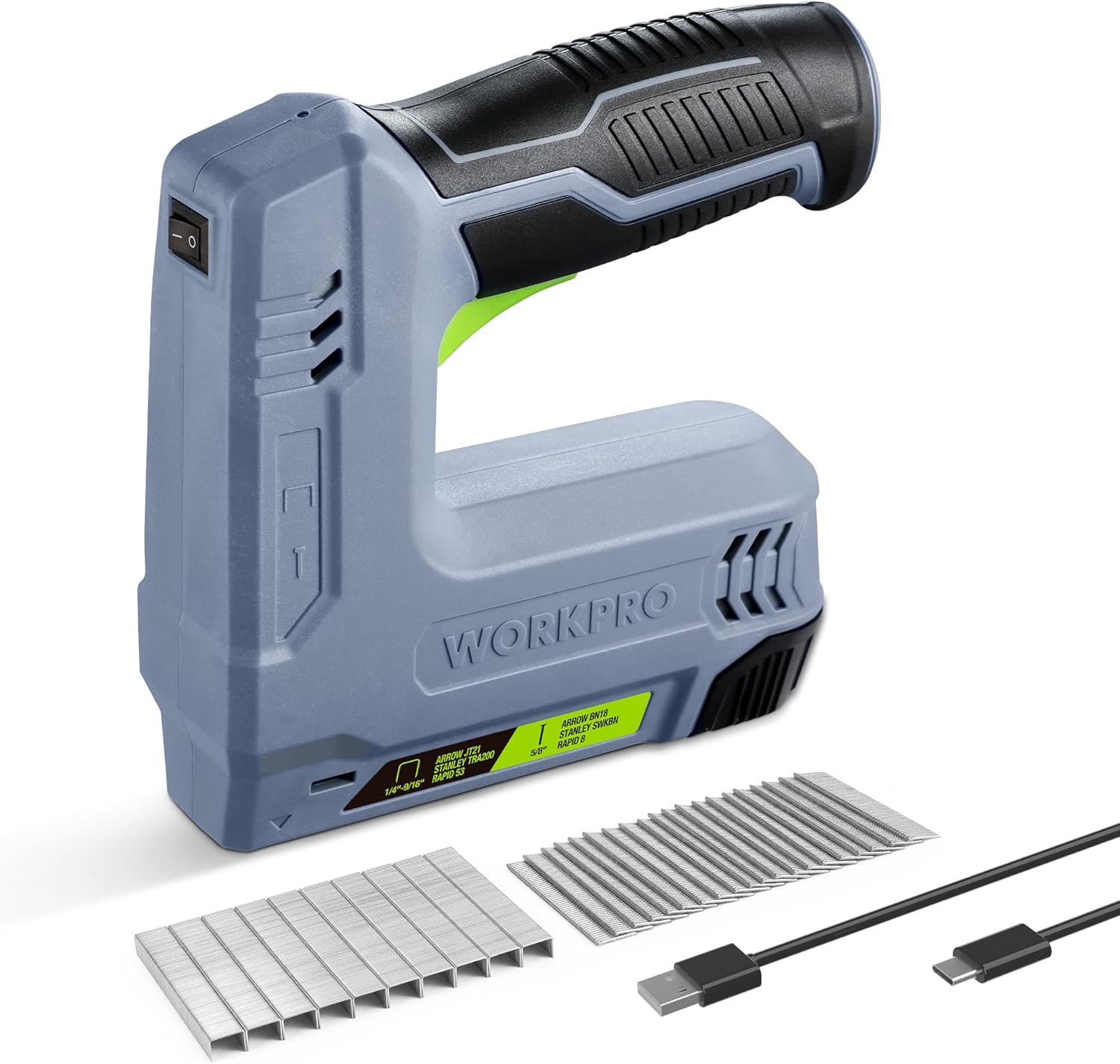 WORKPRO 3.6V Cordless Staple and Nail Gun for DIY Projects