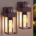 Motion Sensor Outdoor Wall Lanterns 2 Pack - Dusk to Dawn Porch Lights