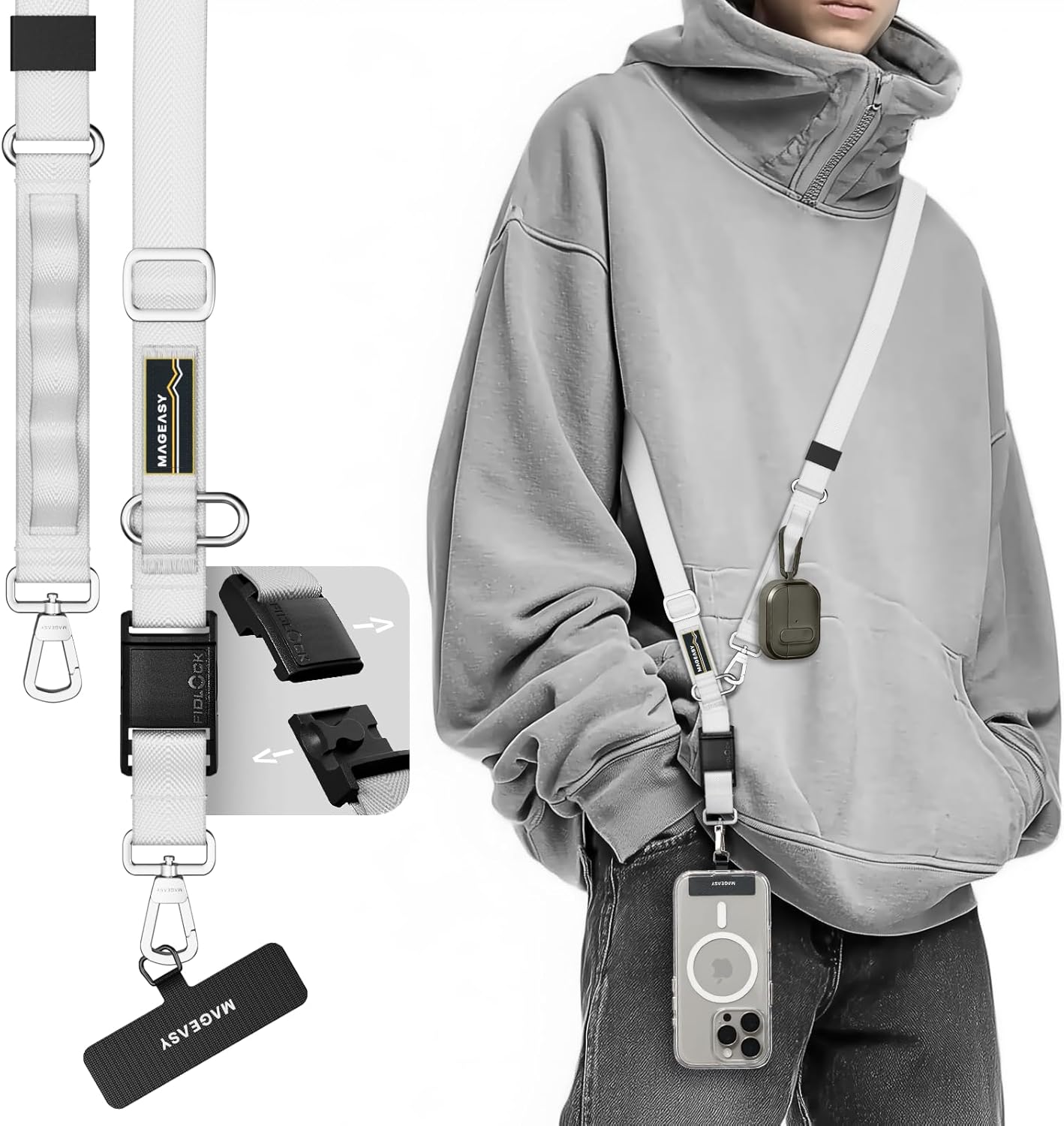 MAGEASY 20mm FidLock Crossbody Utility Strap for Phones