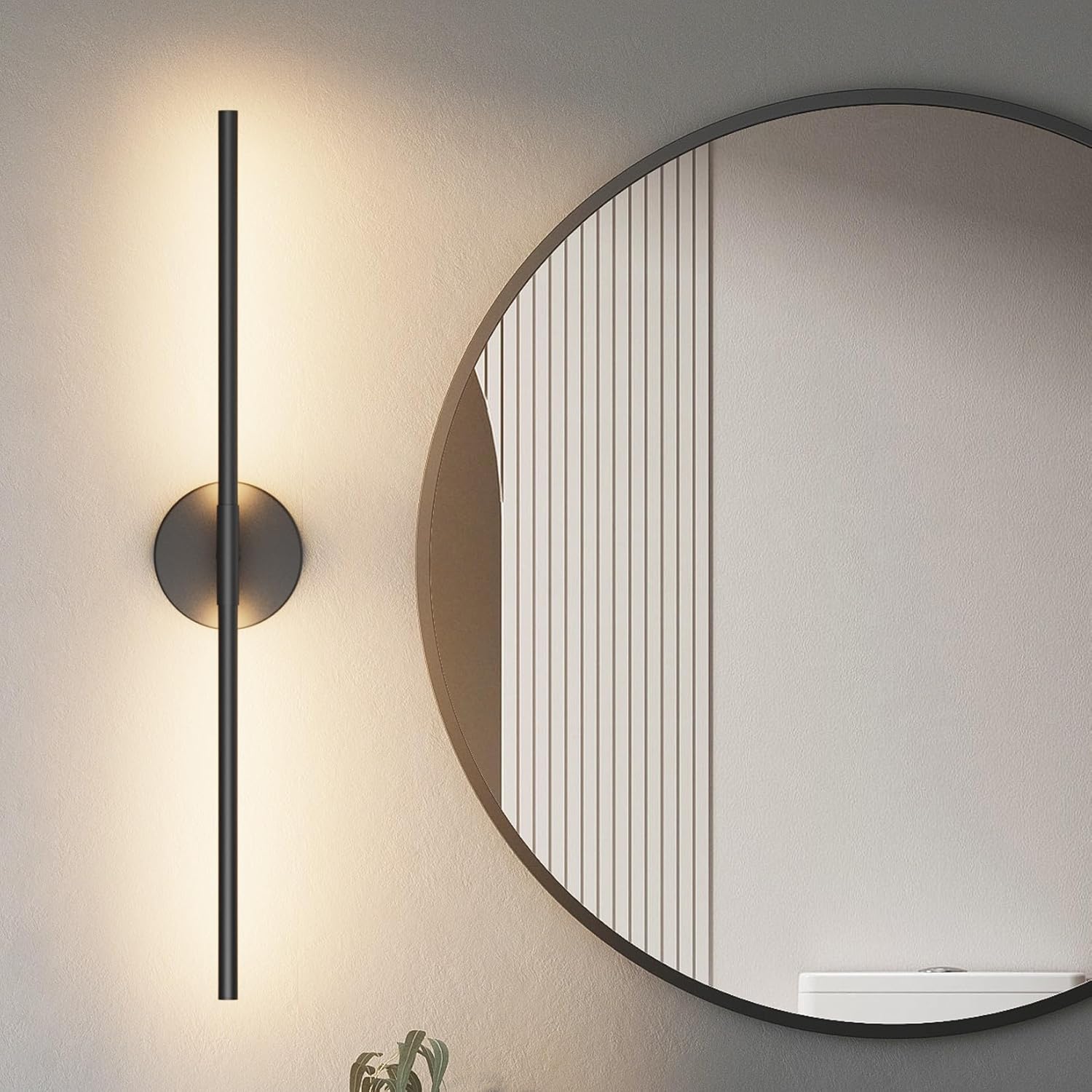 Black Wall Sconce for Bathroom - Modern Hardwired Vanity Light