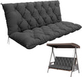 60x40 in Grey Porch Swing Cushion with Backrest - Thick 5 in Comfort