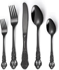 Gorgeous Retro Royal Black Silverware Set For 8 - 40 Piece Flatware