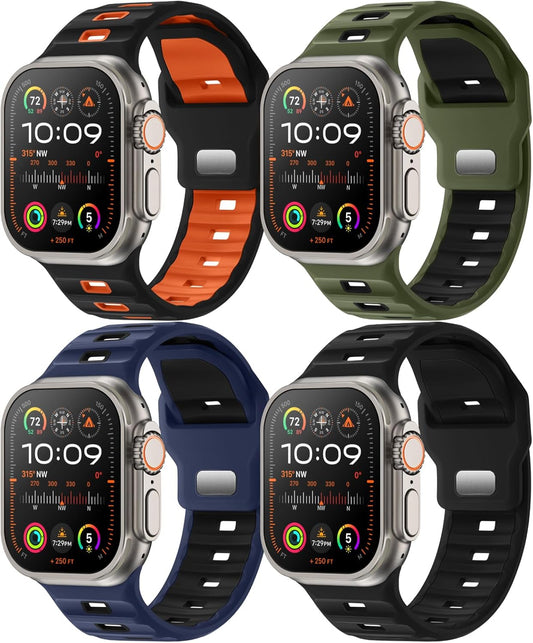 Waterproof Sport Bands for Apple Watch - 4-Pack for Active Men