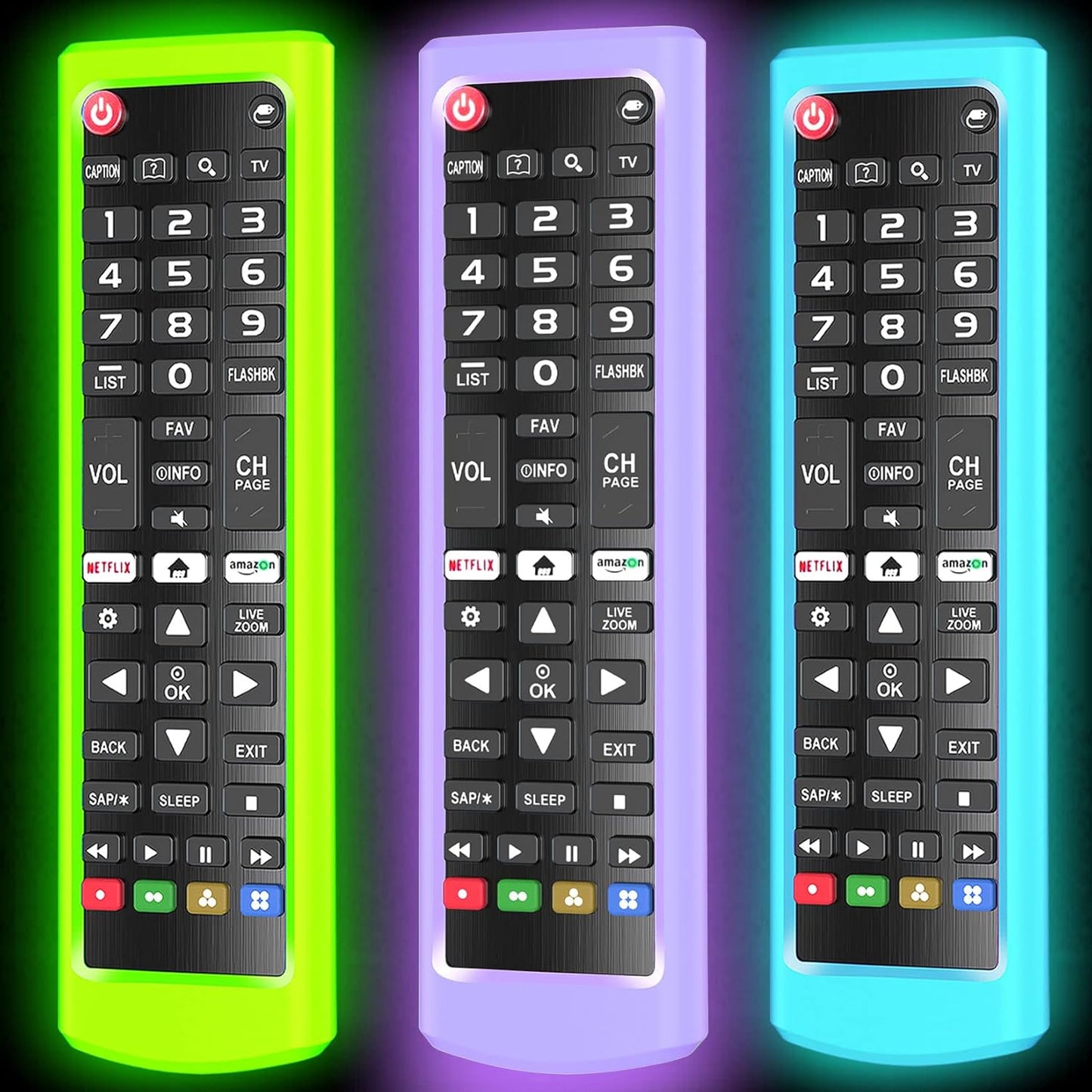 3 Pack LG Remote Covers, Glow-in-the-Dark Silicone Skins