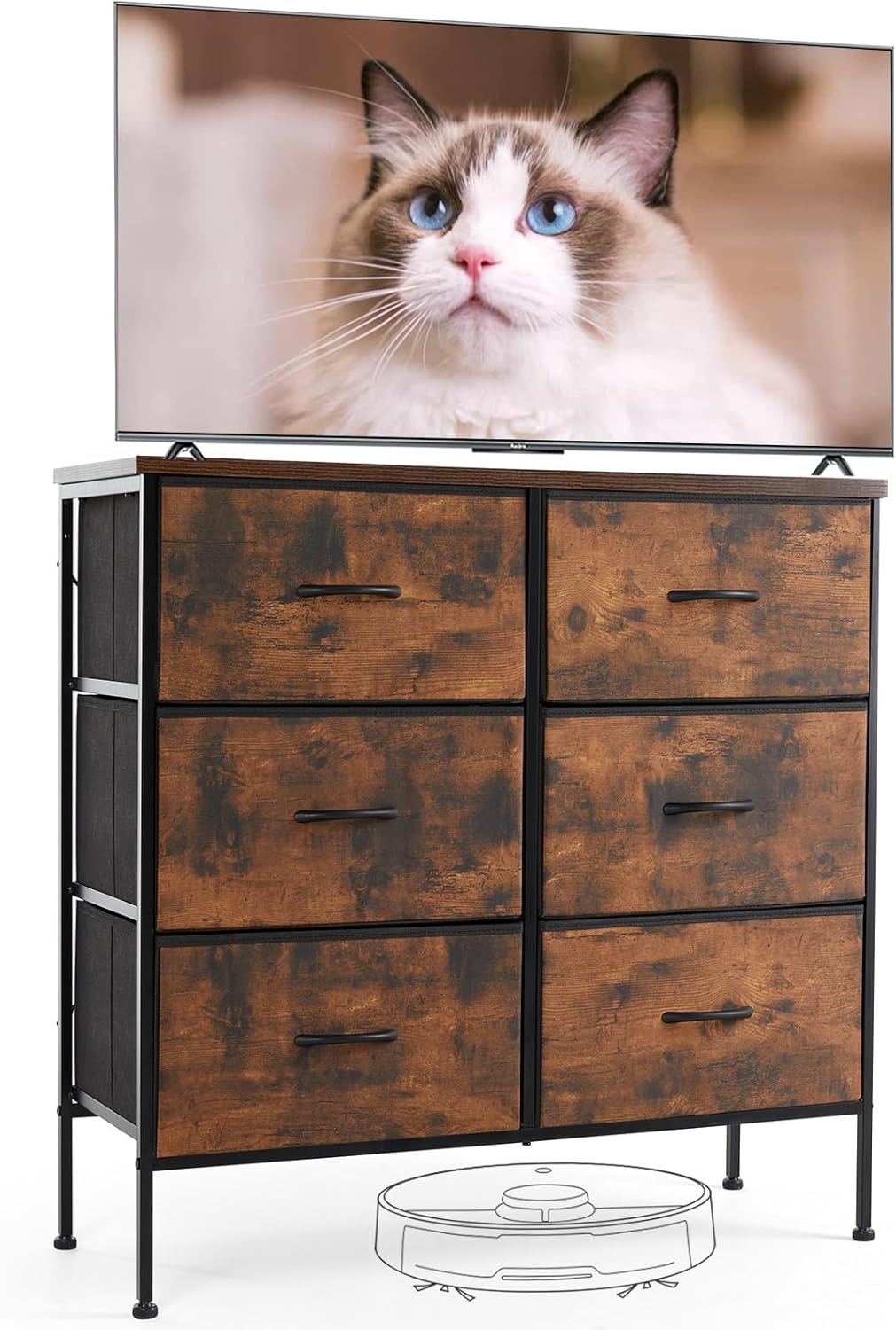 Stylish Sweetcrispy Dresser with 6 Storage Drawers for Home