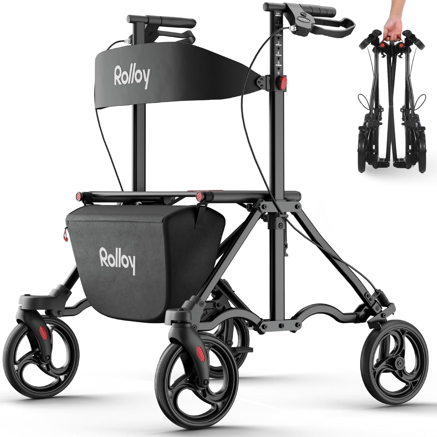Rollator Walkers for Seniors with Seat - Ultra-Compact Design