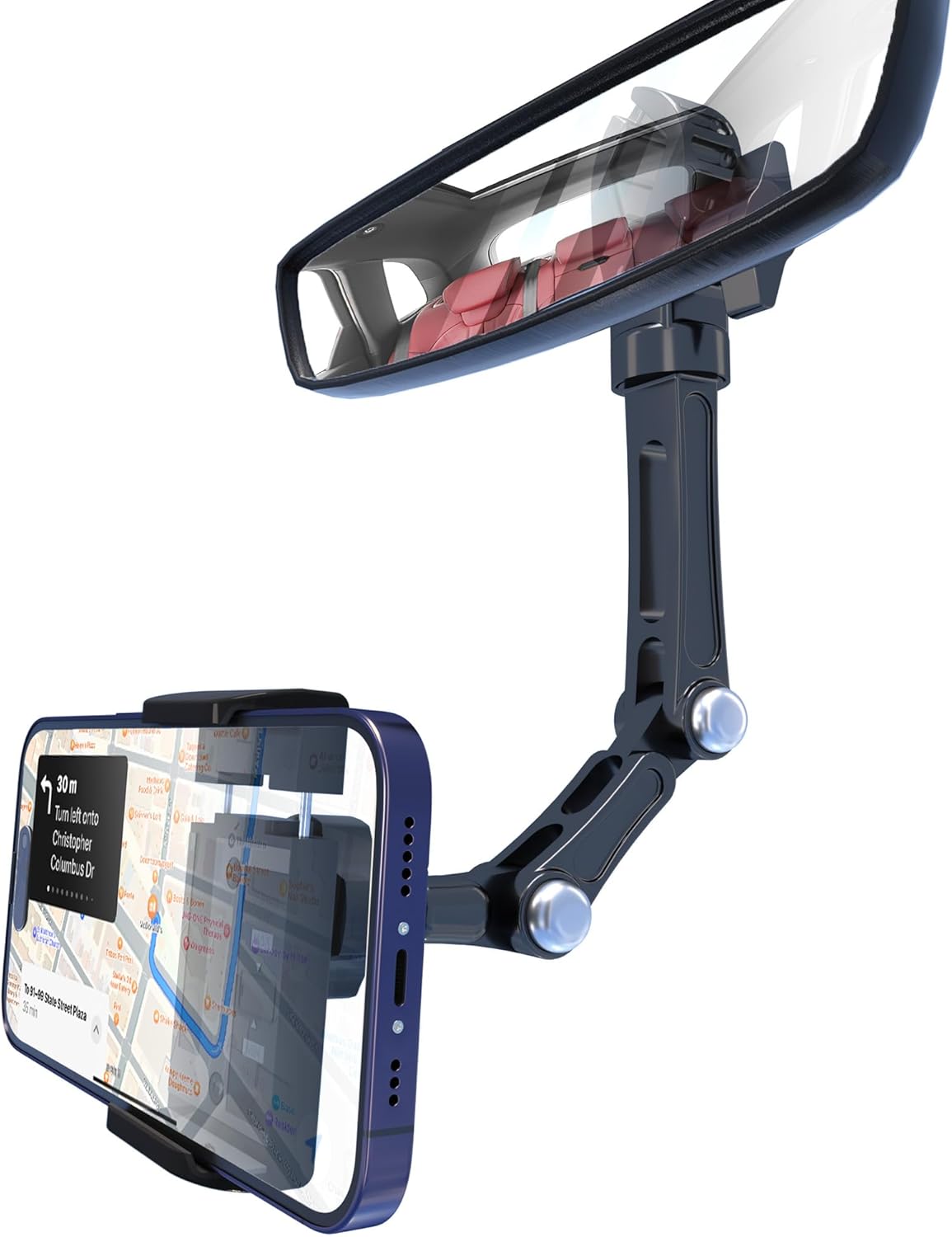 Rotatable Rearview Mirror Phone Holder - Hands-Free Driving!
