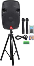 Rockville RAM12BT 12 Rechargeable Powered PA Speaker with Mics