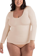 SHAPERMINT Cami Shaper Long Sleeve T Shirt - Smooth, Tummy Control
