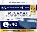 Adult Overnight Diapers Large 12-Hour Tab Style - 40 Count Case