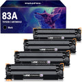 HaloFox Compatible 83A Toner Cartridge 4-Pack - Reliable Black Toner