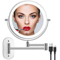Rechargeable Wall Mounted Lighted Makeup Vanity Mirror 8 in - 3 Color