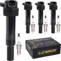 Set of 4 Ignition Coil Pack Spark Plugs Fits Hyundai Kia - Reliable