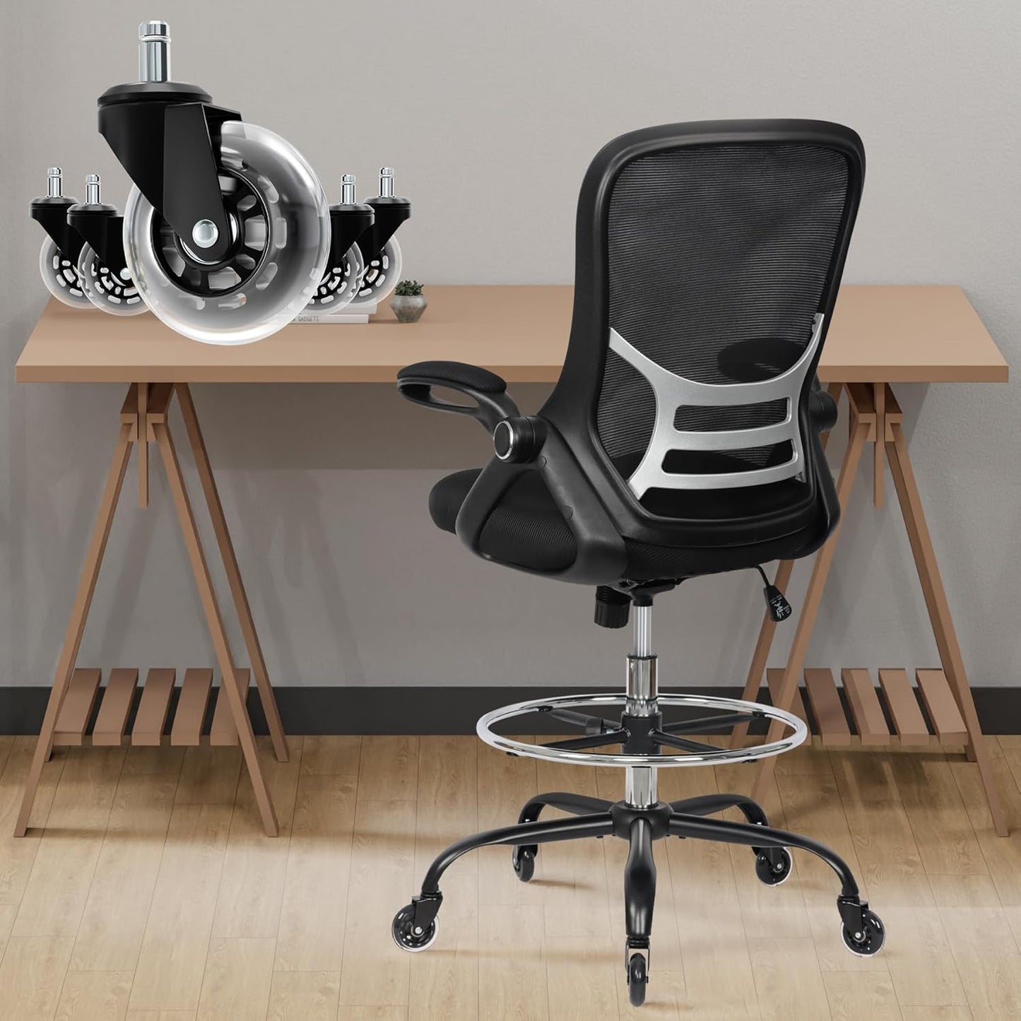 HYLONE Drafting Chair with Ergonomic Lumbar Support Design